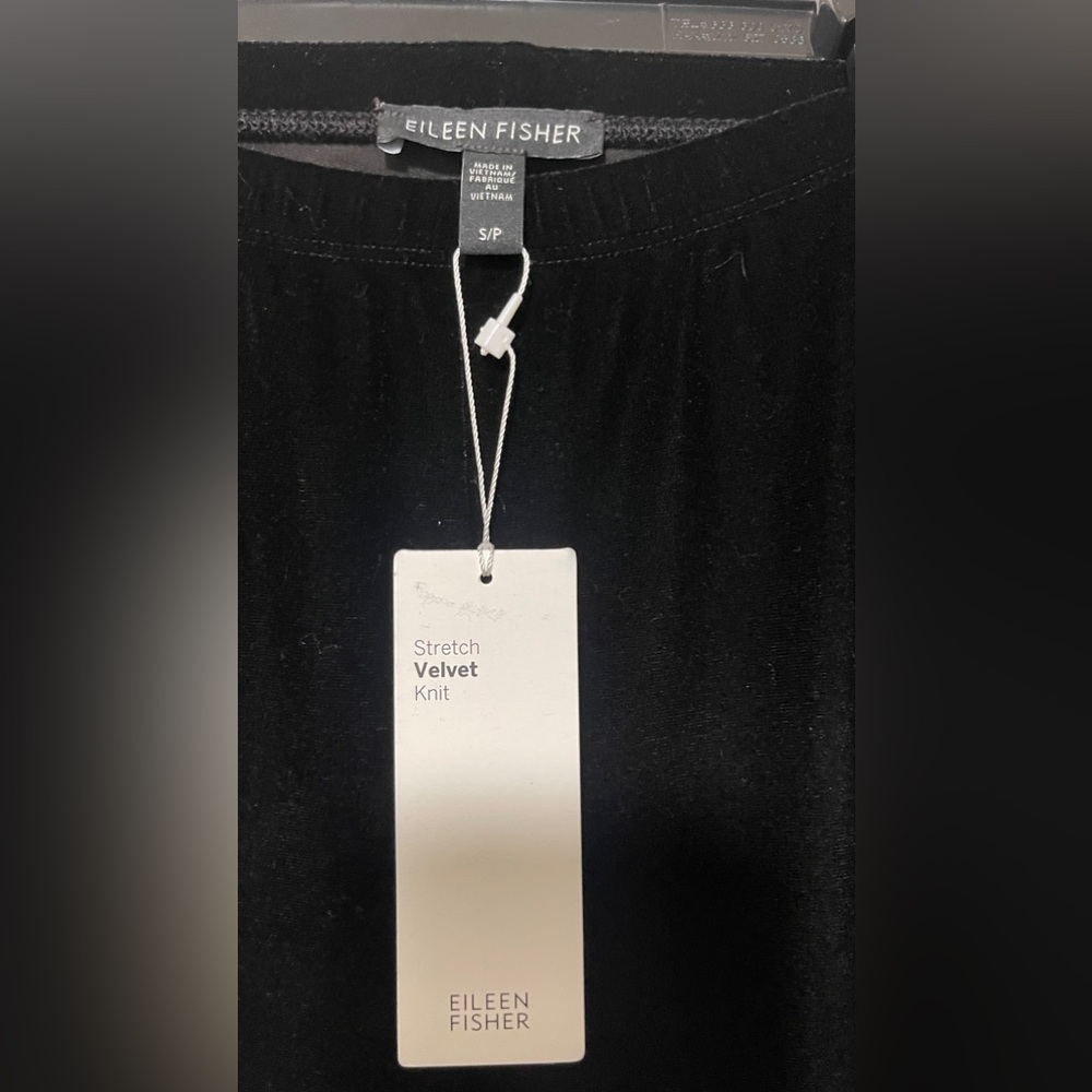 Eileen Fisher Women Black Velvet Ankle Length Leggings Pants Size S - Picture 3 of 6